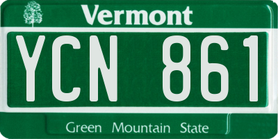 VT license plate YCN861