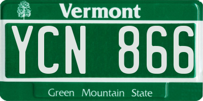 VT license plate YCN866