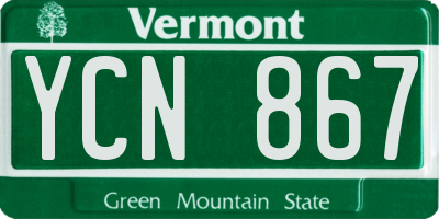 VT license plate YCN867