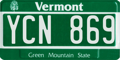 VT license plate YCN869