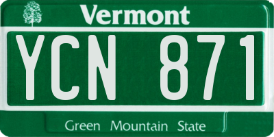 VT license plate YCN871
