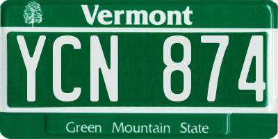 VT license plate YCN874