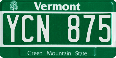 VT license plate YCN875