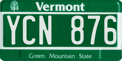 VT license plate YCN876
