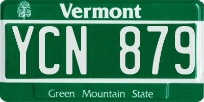 VT license plate YCN879