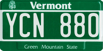 VT license plate YCN880