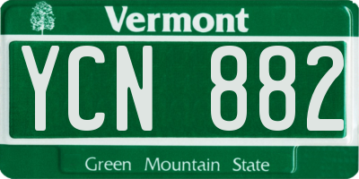 VT license plate YCN882