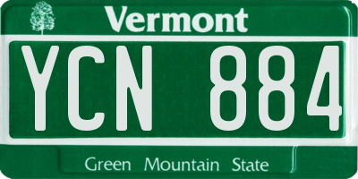 VT license plate YCN884