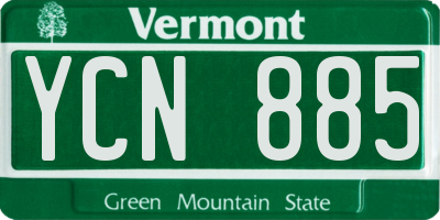 VT license plate YCN885