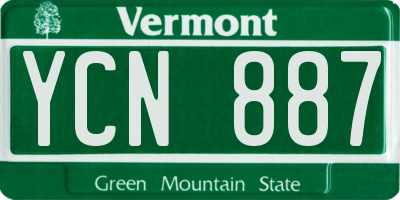 VT license plate YCN887