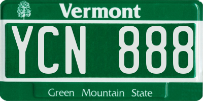 VT license plate YCN888