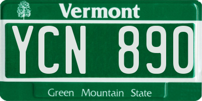 VT license plate YCN890