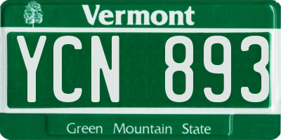 VT license plate YCN893