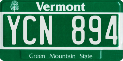VT license plate YCN894