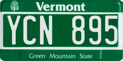 VT license plate YCN895