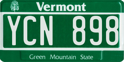 VT license plate YCN898