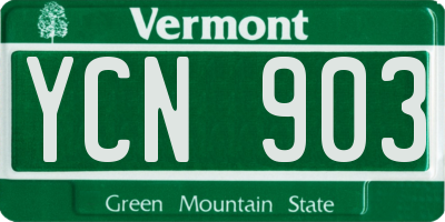 VT license plate YCN903