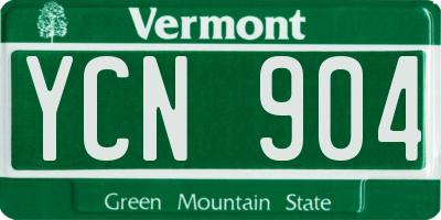 VT license plate YCN904