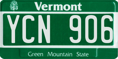 VT license plate YCN906