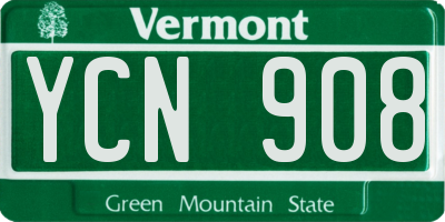 VT license plate YCN908