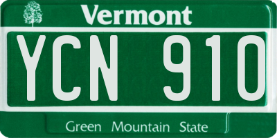 VT license plate YCN910