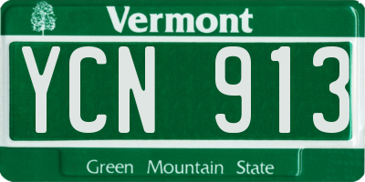 VT license plate YCN913