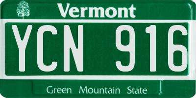 VT license plate YCN916
