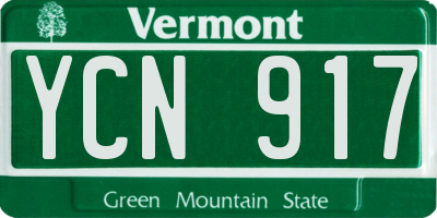 VT license plate YCN917