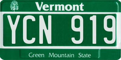 VT license plate YCN919