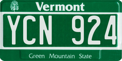 VT license plate YCN924