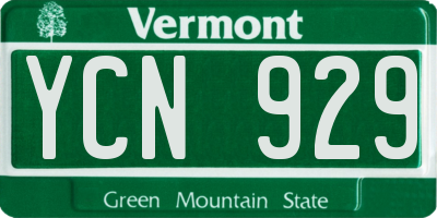 VT license plate YCN929