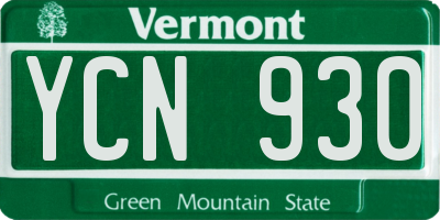 VT license plate YCN930