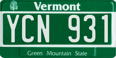 VT license plate YCN931