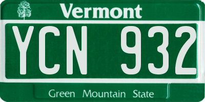 VT license plate YCN932