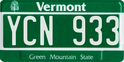 VT license plate YCN933