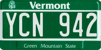 VT license plate YCN942