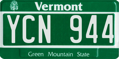 VT license plate YCN944