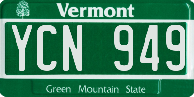 VT license plate YCN949