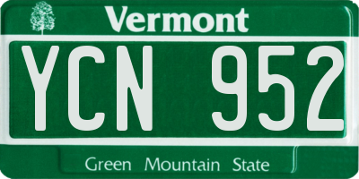 VT license plate YCN952
