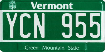 VT license plate YCN955