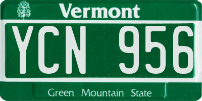VT license plate YCN956