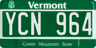 VT license plate YCN964