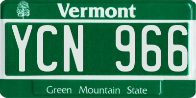 VT license plate YCN966