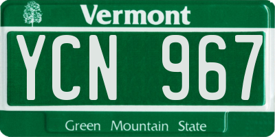 VT license plate YCN967