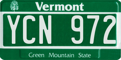 VT license plate YCN972