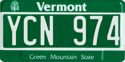 VT license plate YCN974