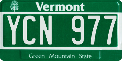 VT license plate YCN977