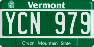 VT license plate YCN979