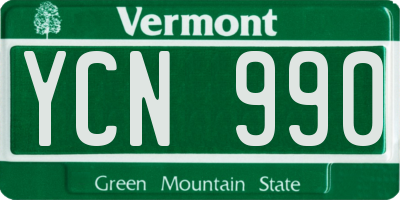 VT license plate YCN990