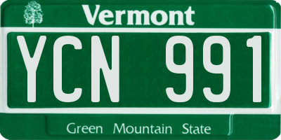 VT license plate YCN991